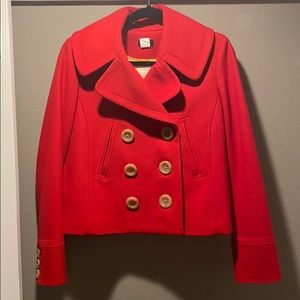 J. Crew Red Wool Peacoat